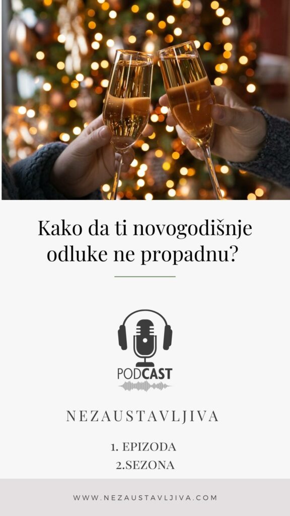 Slika za naslovnicu podcasta Kako da ti novogodišnje odluke ne propadnu? Dvije osobe si nazdravljaju šampanjcem.